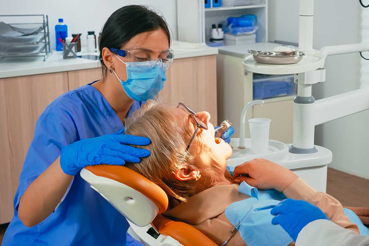 a man visits the dentist for a dental emergency