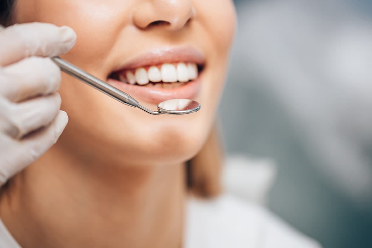 patient getting dental exam