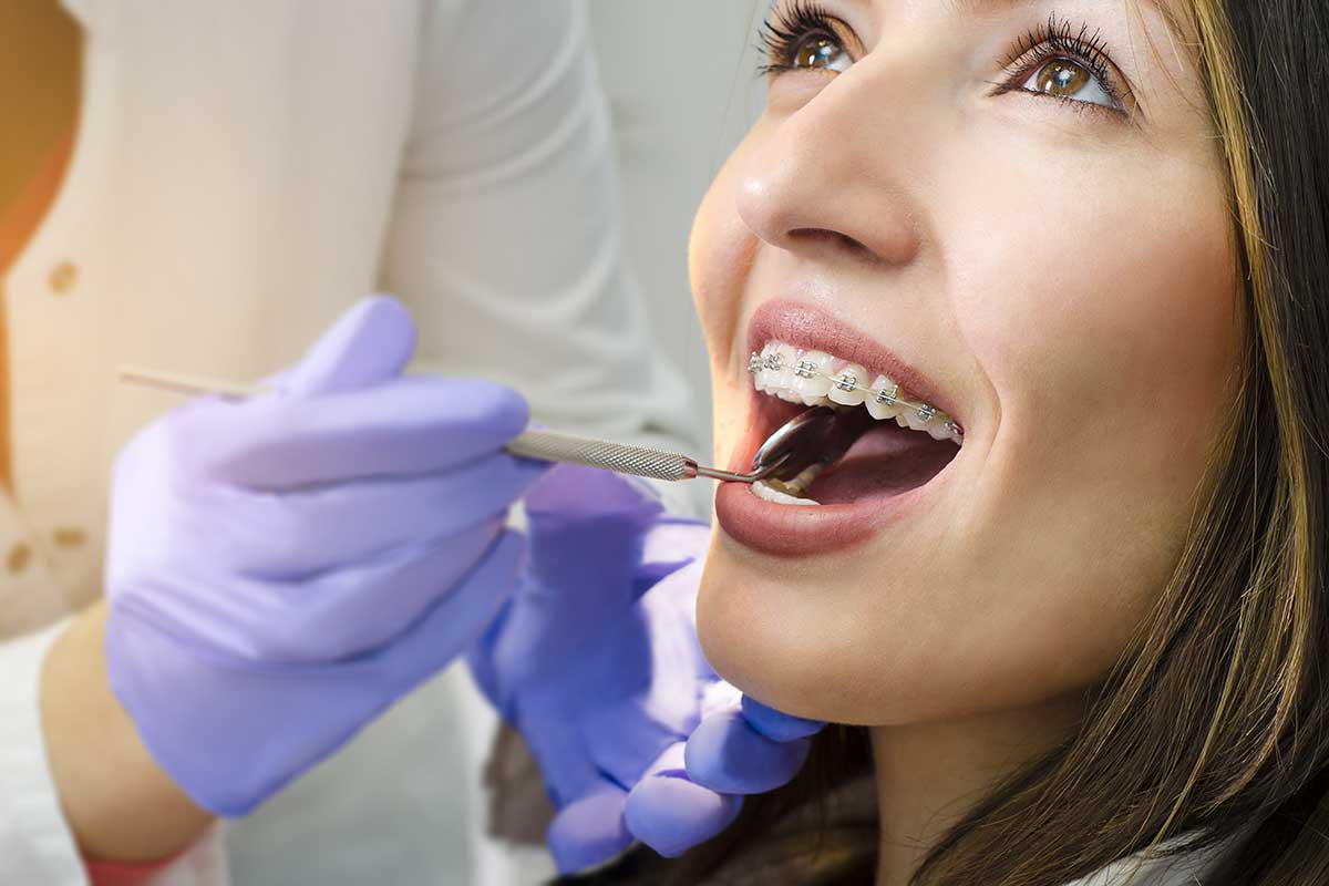 woman receiving adult orthodontics