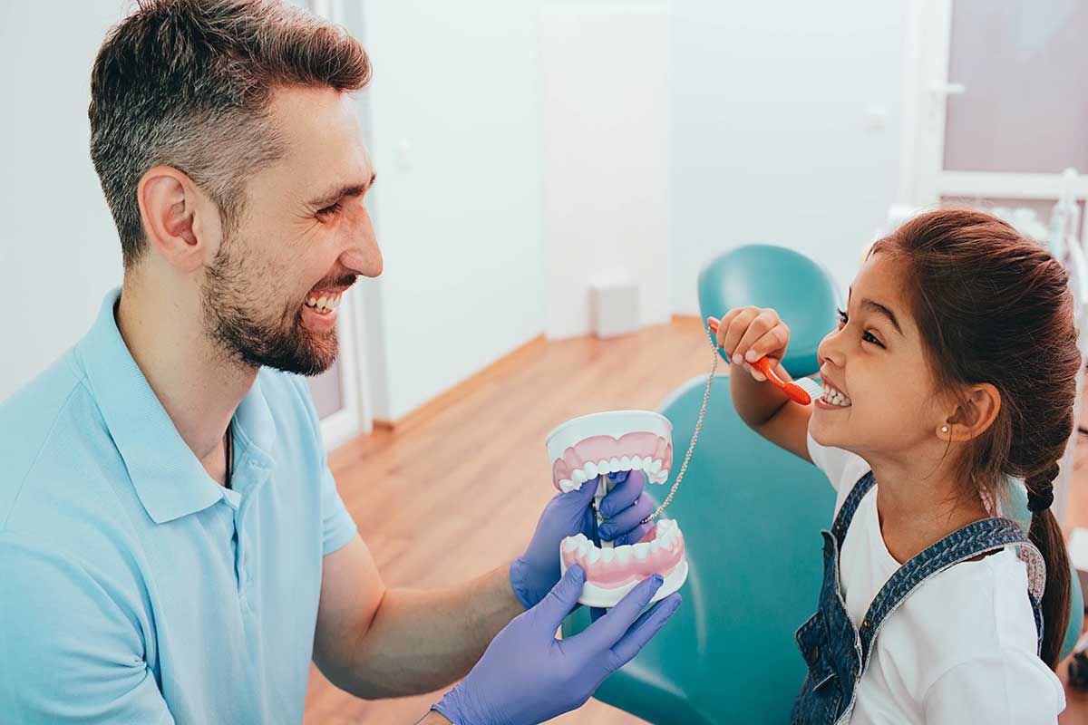 kid happy at a pediatric dental office