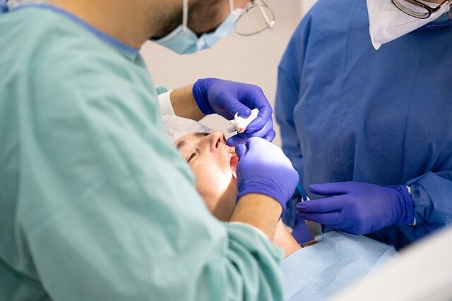 dental professionals working on a dental procedure